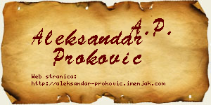 Aleksandar Proković vizit kartica
